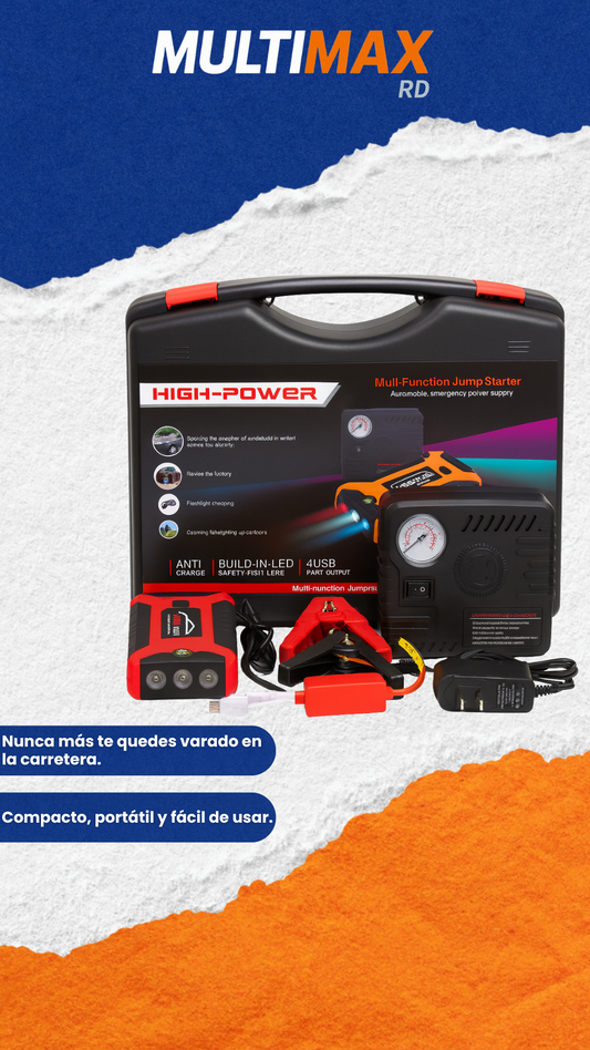 Jumper de Batería y Compresor Portátil 2 en 1