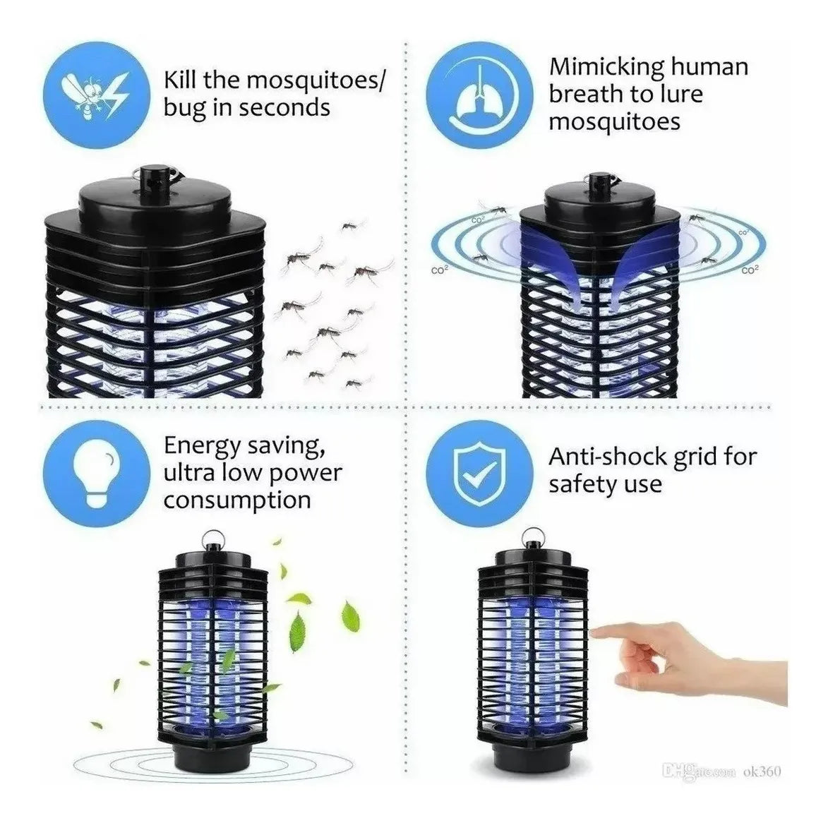 Lámpara Anti Mosquitos Eléctrica Portátil Luz Led