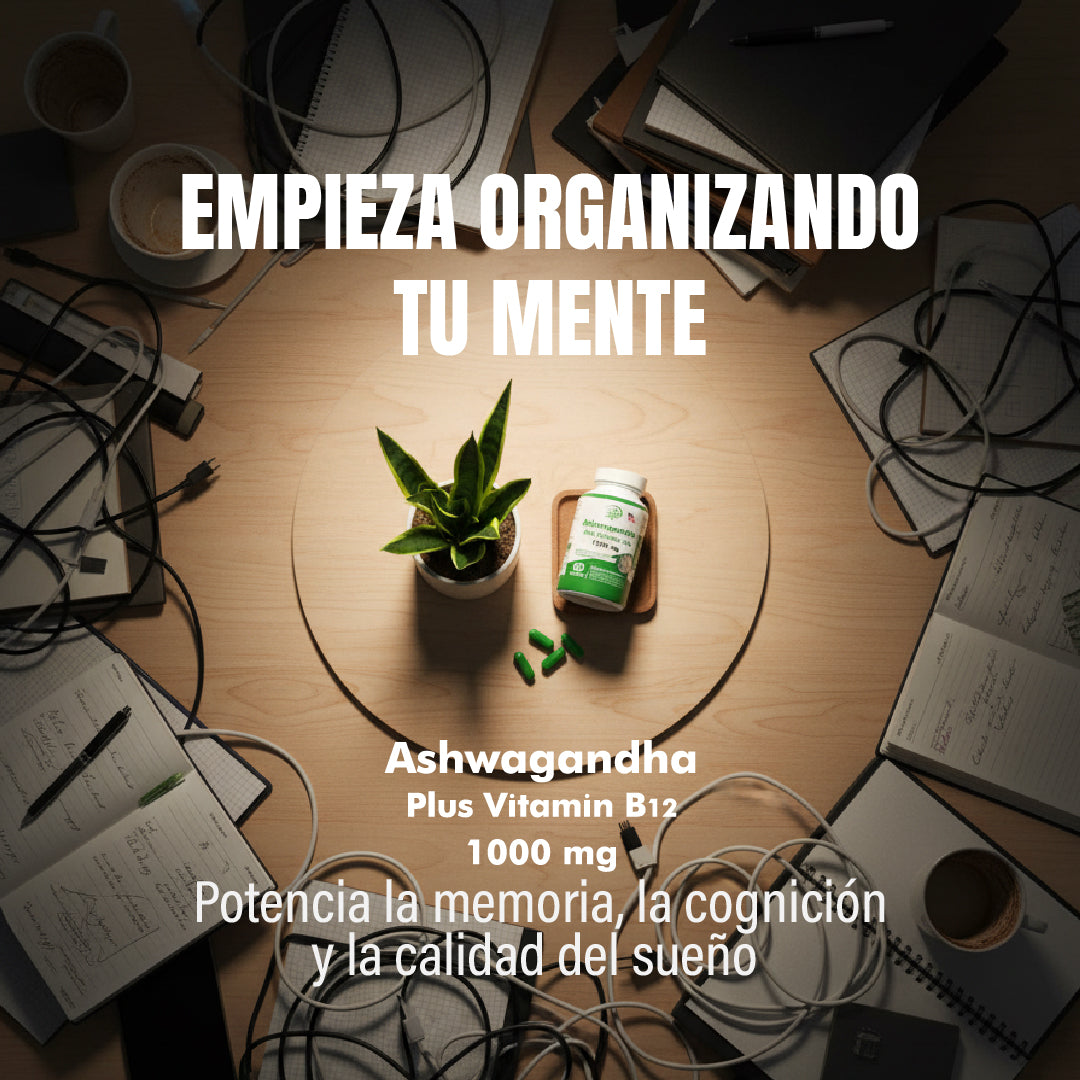 Ashwagandha + Vitamina B12 | Reduce el Estrés y Aumenta la Energía (90 Cápsulas)