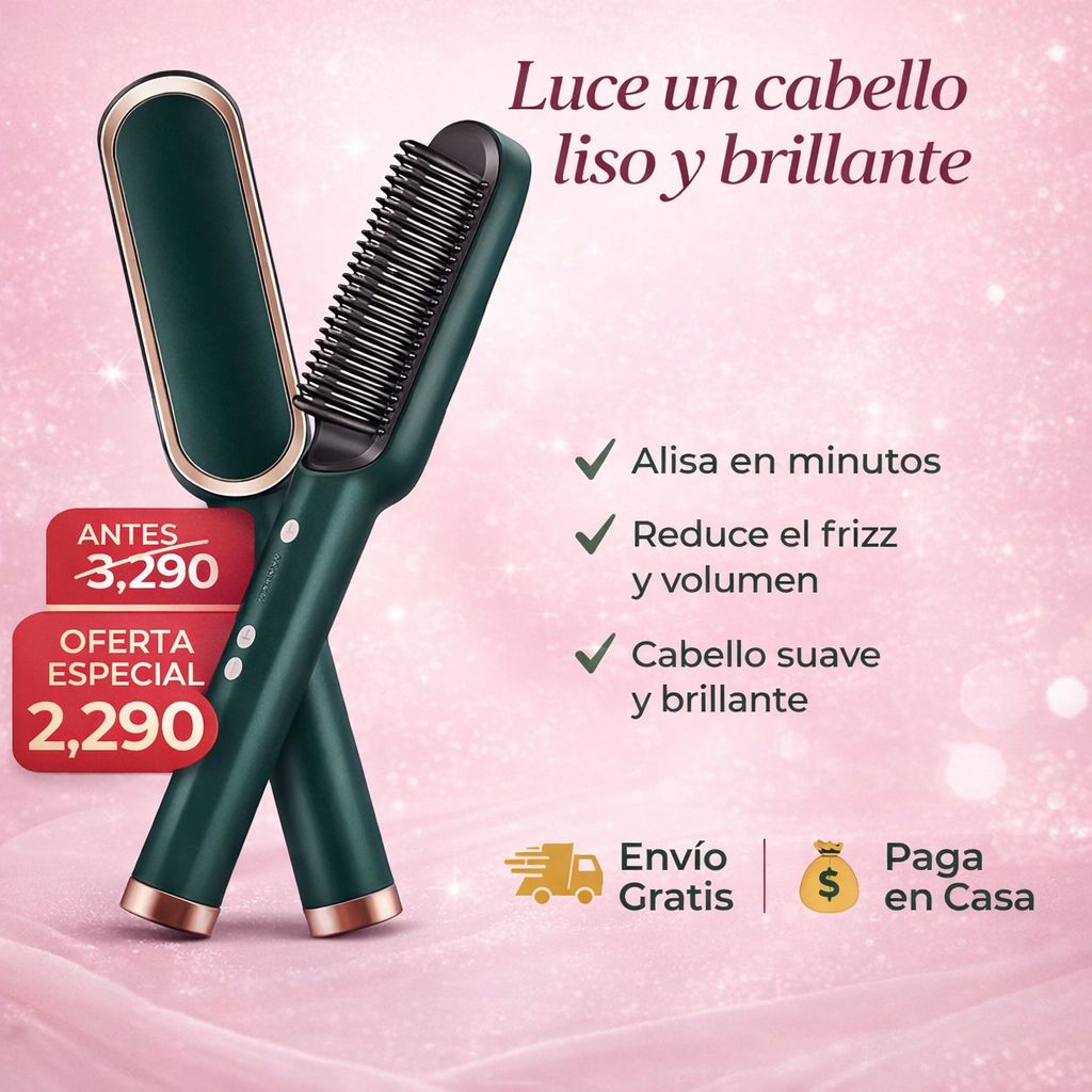 ✨ Cepillo Alisador  – Alisa, Peina y Protege en Minutos
